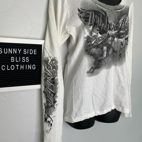 Hot Leather White Long Sleeve Asphalt Angle Gray Graphic Shirt Size 2XL - Picture 6 of 16